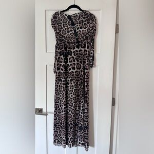 AFRM Leopard Print Maxi Dress in Black and Tan